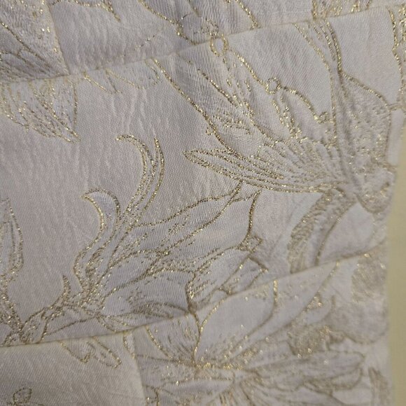 Lulus NWT Guilded Lily Cream Floral Jacquard Ruffled Trumpet Mini Dress Size M - Picture 9 of 13